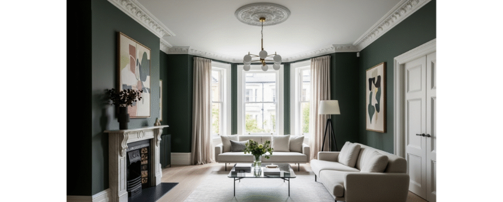 Victorian house interior ideas showing a blend of period architectural details and modern furniture for a timeless home design.